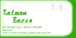 kalman bacso business card